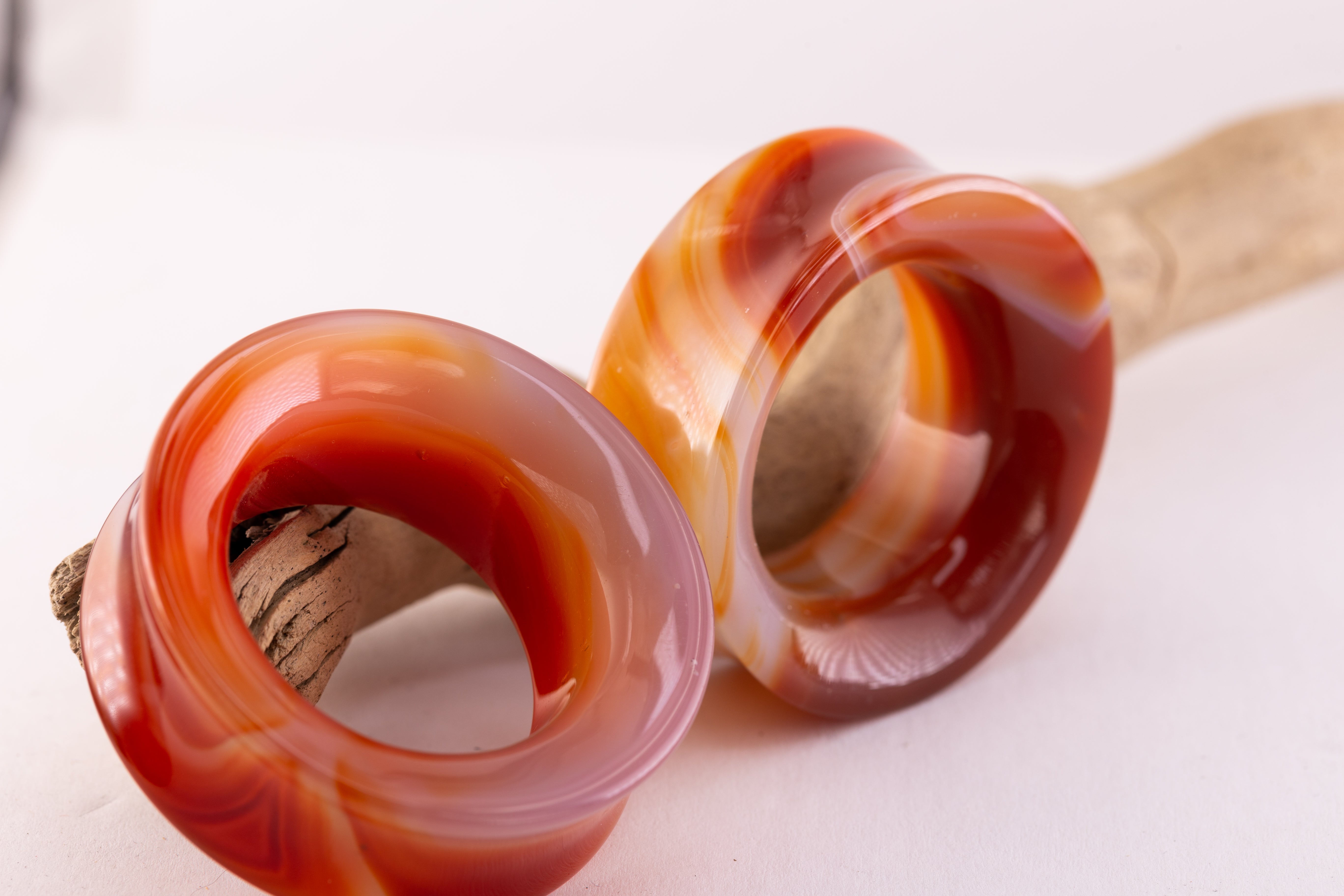 Glass tunnels for ear lobes