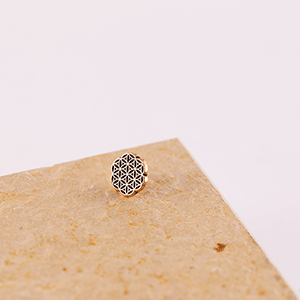 small gold Mandela push pin end piece for ear piercing in vancouver