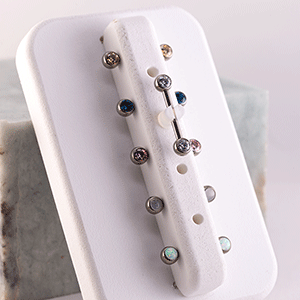 selection of straight bar bells for body piercing