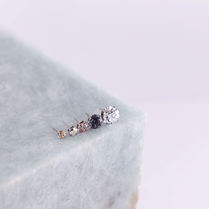 white gold with gems body jewellery end