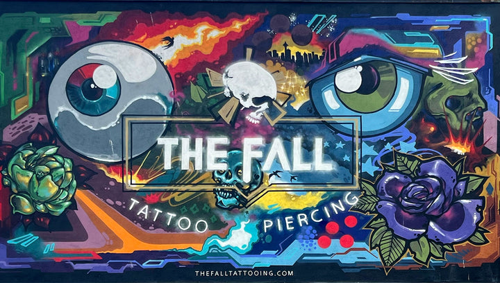 The FALL awning mural at 644 seymour st