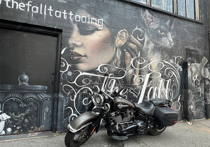 Back allay portrait mural for The FALL Tattooing and Piercing on 644 Seymour st.