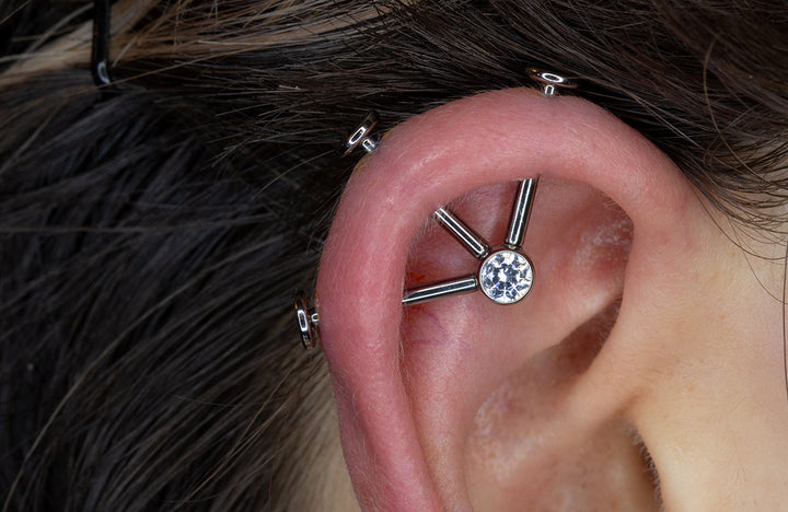 Tripple helix piercing from Vancouver top piercing shop The FALL Tattooing